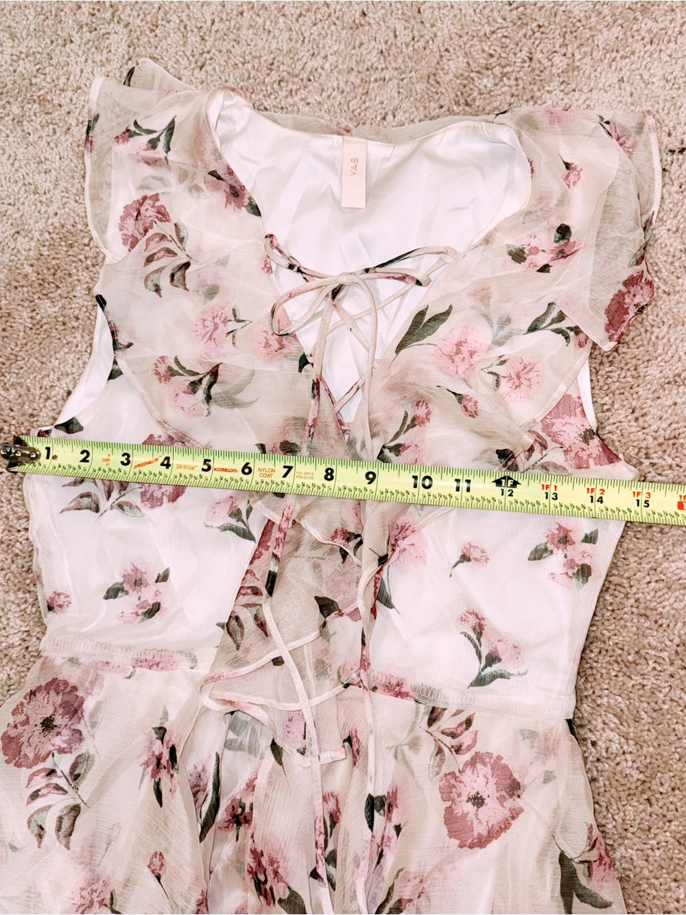 Y.A.S high-low asymmetrical pink floral maxi dress - Picture 12 of 15